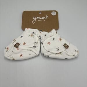 Goumi Baby Booties Stay On Boot Organic Bamboo Floral Print Size 0-3 Months NEW
